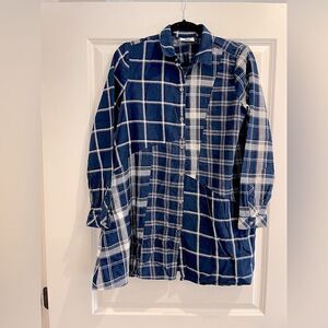 J. Jill Blue/White Plaid Tunic Shirt Sz. S